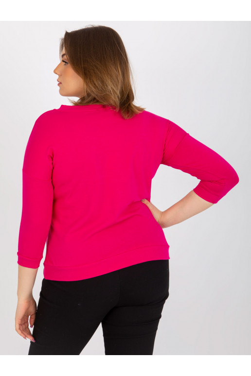 Fuksijos plius dydžio palaidinė su V... Fuksijos plius dydžio palaidinė su V...