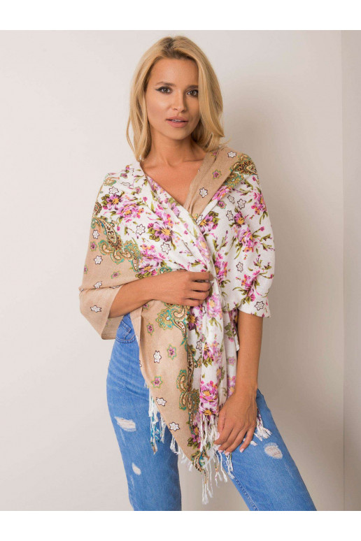 Smėlio spalvos gėlių diržas su kutais