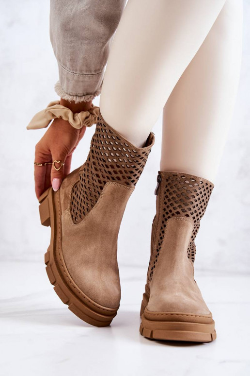 masyvūs aulinukai Nicole rudos spalvos