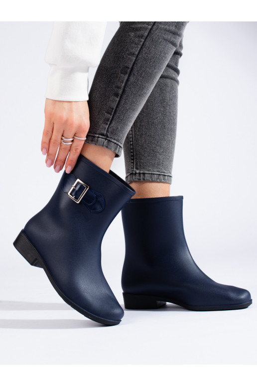 tamsiai mėlynos spalvos guminiai batai Shelovet 