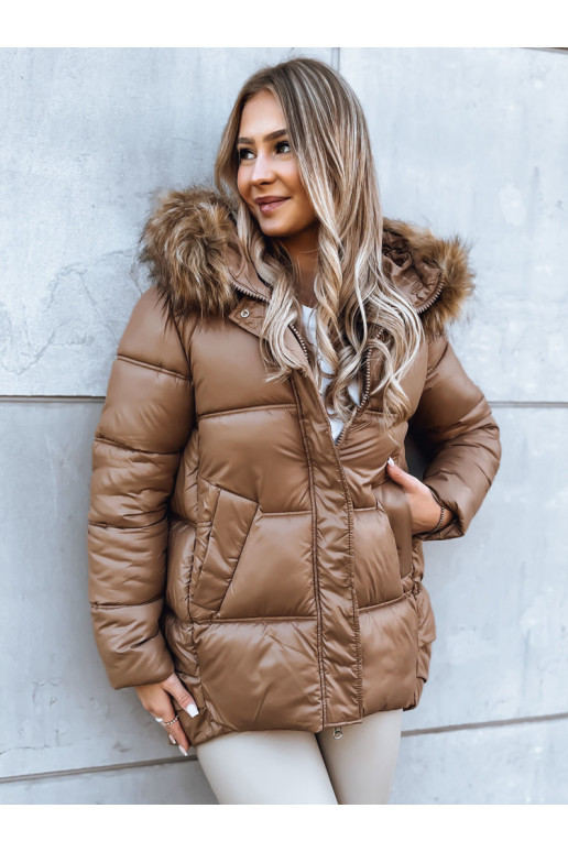 Moteriška žieminė striukė rudos spalvos Moteriška žieminė striukė rudos spalvos