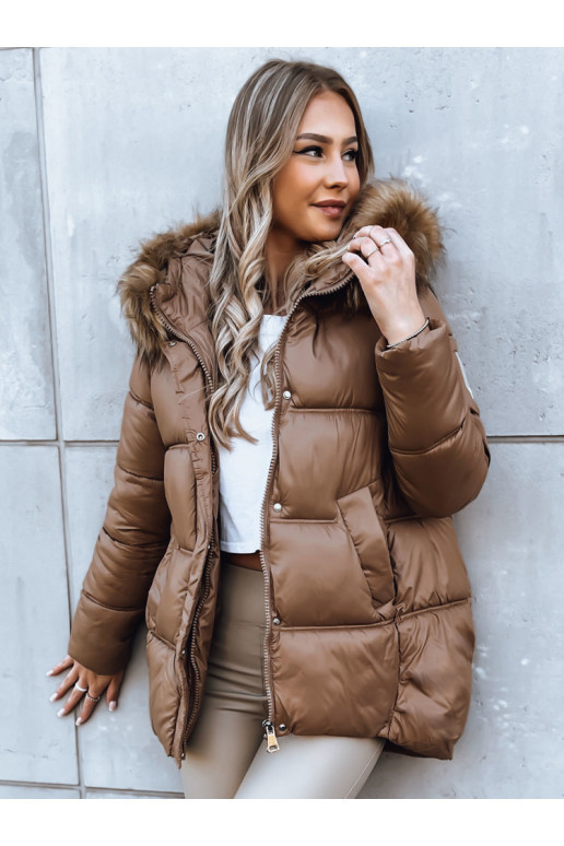 Moteriška žieminė striukė rudos spalvos Moteriška žieminė striukė rudos spalvos