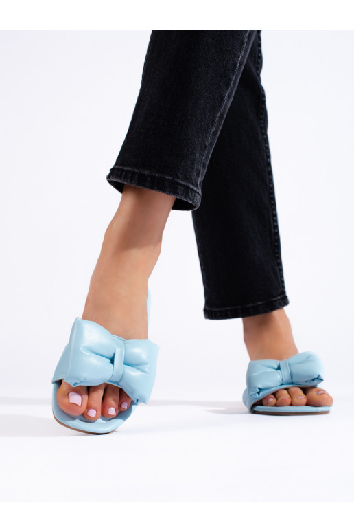 šviesiai mėlynos spalvos Šlepetės   su kaspinėliu Shelovet