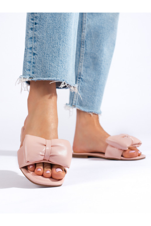 rožinės spalvos Šlepetės   su kaspinėliu Shelovet