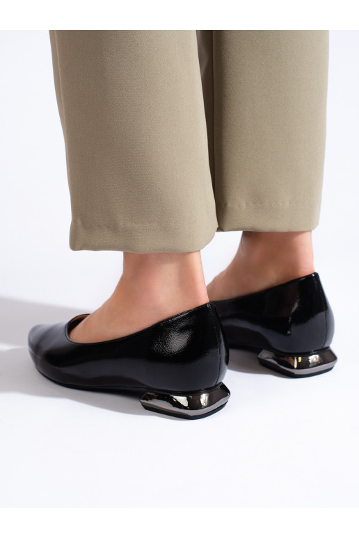 Bateliai z ozdobnym obcasem  Potocki juodos spalvos