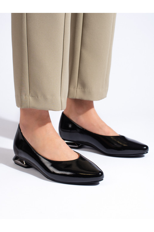 Bateliai z ozdobnym obcasem  Potocki juodos spalvos