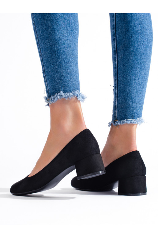 iš zomšos aukštakulniai  juodos spalvos