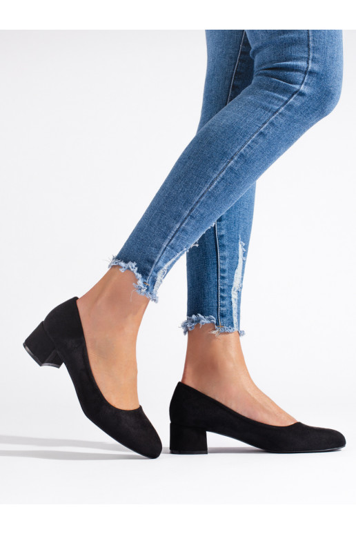 iš zomšos aukštakulniai  juodos spalvos