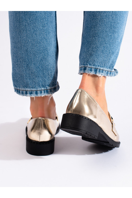 aukso spalvos moteriški pusbačiai