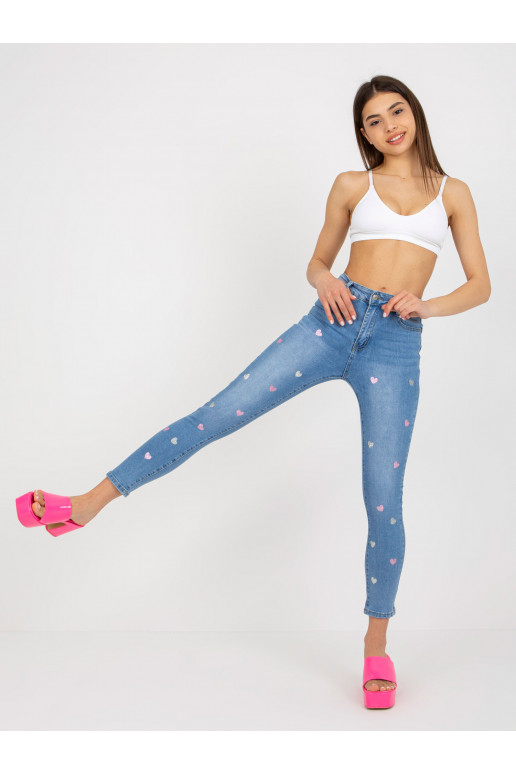 Džinsai push up mėlynos spalvos