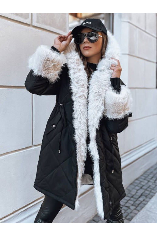 Moteriška žieminė striukė juodos spalvos Moteriška žieminė striukė juodos spalvos