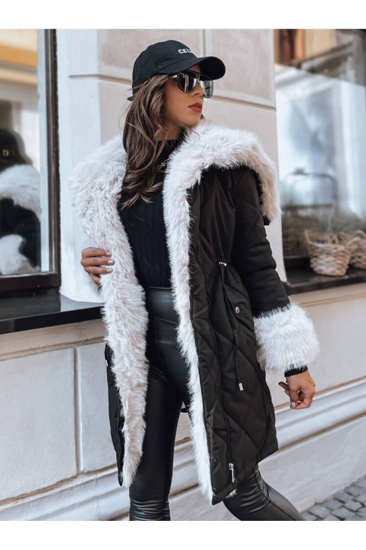 Moteriška žieminė striukė juodos spalvos Moteriška žieminė striukė juodos spalvos