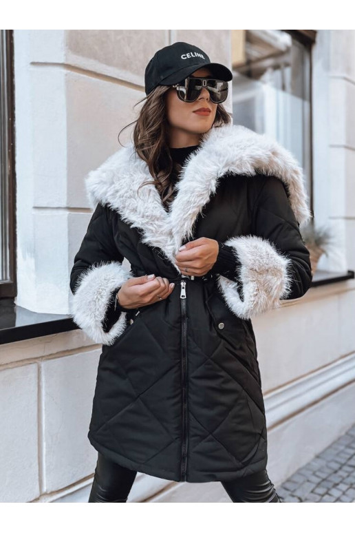 Moteriška žieminė striukė juodos spalvos Moteriška žieminė striukė juodos spalvos