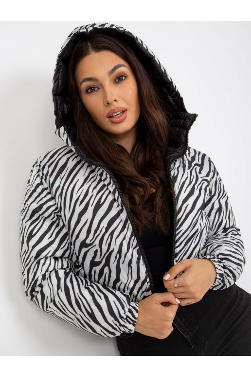 Juoda dvipusė ZEBRA dygsniuota striukė Juoda dvipusė ZEBRA dygsniuota striukė