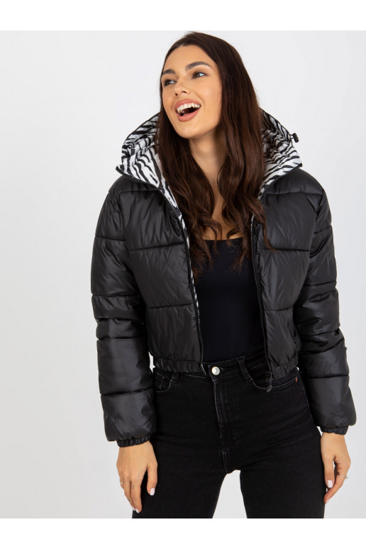 Juoda dvipusė ZEBRA dygsniuota striukė Juoda dvipusė ZEBRA dygsniuota striukė