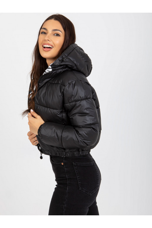 Juoda dvipusė ZEBRA dygsniuota striukė Juoda dvipusė ZEBRA dygsniuota striukė