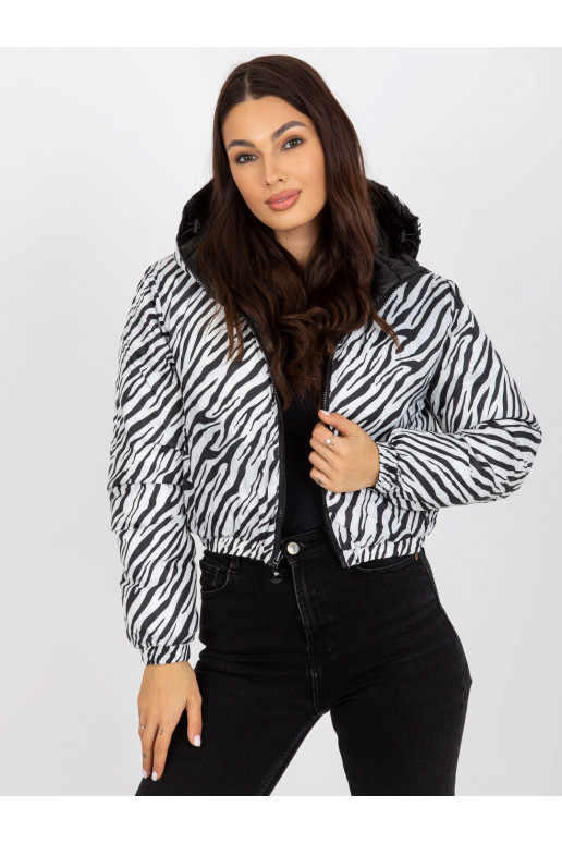 Juoda dvipusė ZEBRA dygsniuota striukė Juoda dvipusė ZEBRA dygsniuota striukė