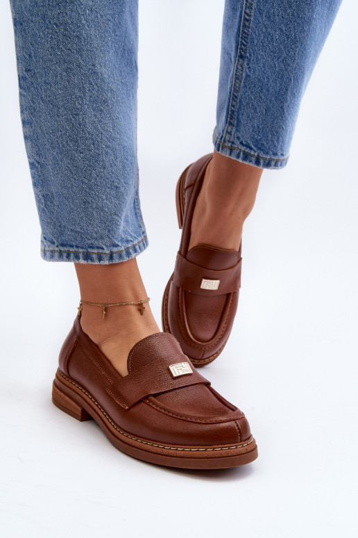 Moteriški mokasinai rudos spalvos Moteriški mokasinai rudos spalvos