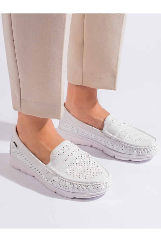 baltos spalvos  moteriški mokasinai