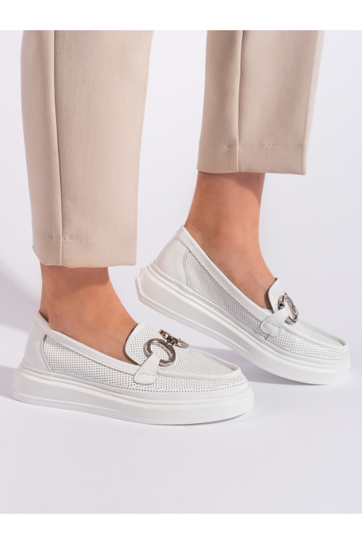 baltos spalvos  moteriški mokasinai