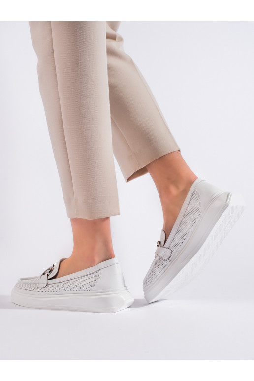 baltos spalvos  moteriški mokasinai