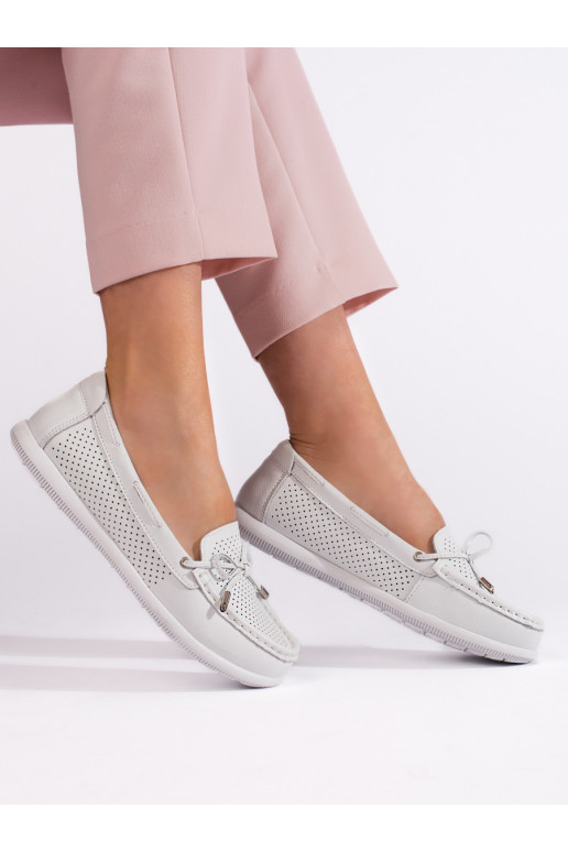 baltos spalvos moteriški mokasinai