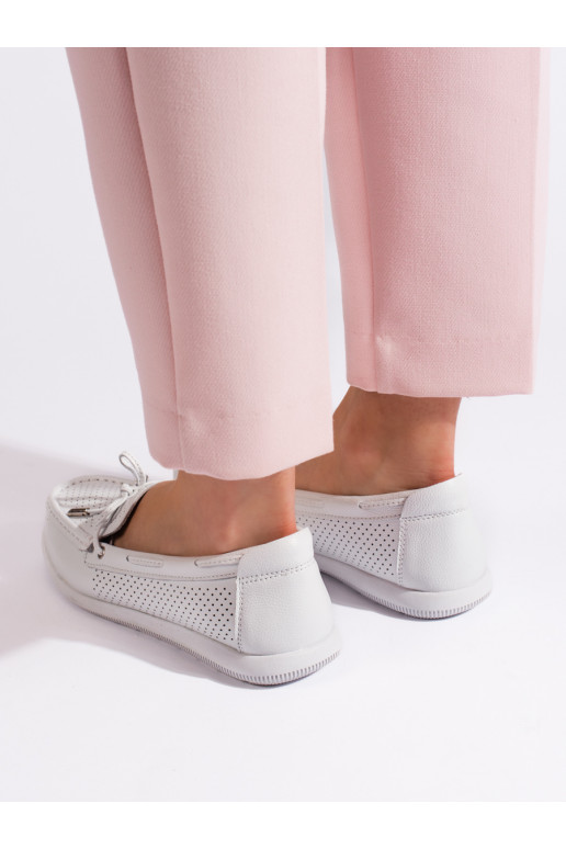 baltos spalvos moteriški mokasinai
