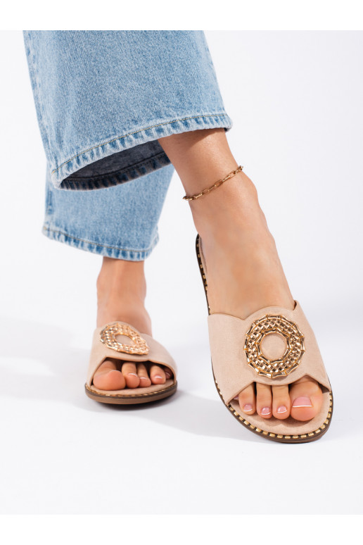 smėlio spalvos iš zomšos Šlepetės  