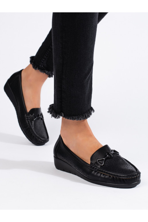 Juodos spalvos moteriški mokasinai