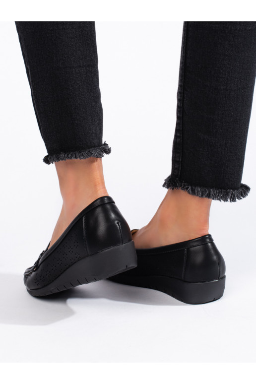 Juodos spalvos moteriški mokasinai