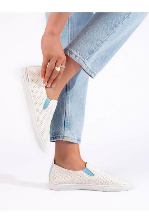 su aužūro elementais batai slip on baltos spalvos-