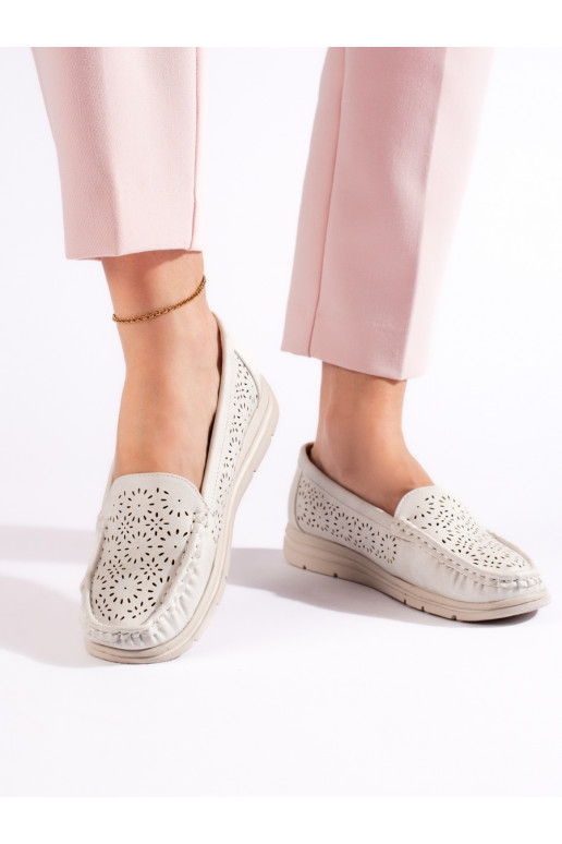 su aužūro elementais moteriški mokasinai baltos spalvos