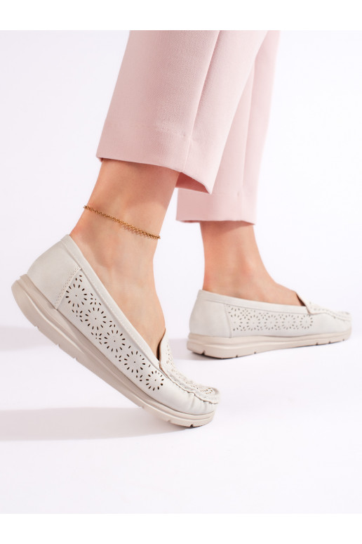 su aužūro elementais moteriški mokasinai baltos spalvos