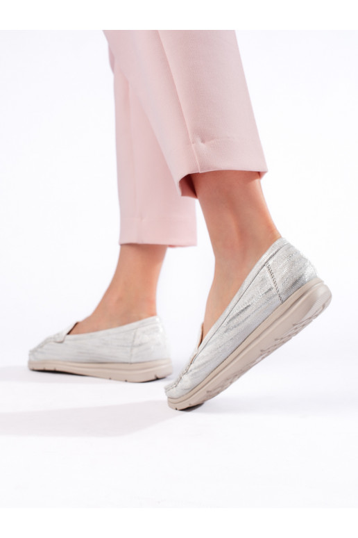 baltos spalvos moteriški mokasinai