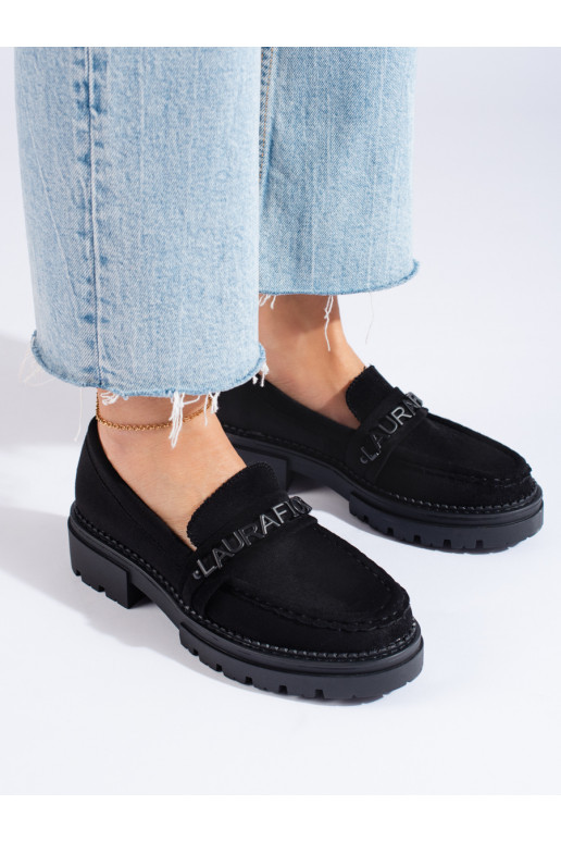 Mokasinai iš zomšos  juodos spalvos