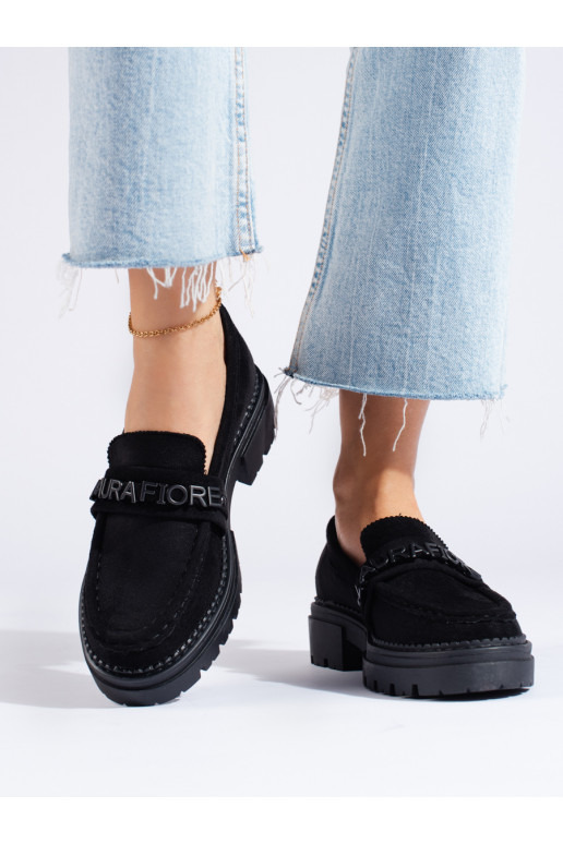 Mokasinai iš zomšos  juodos spalvos