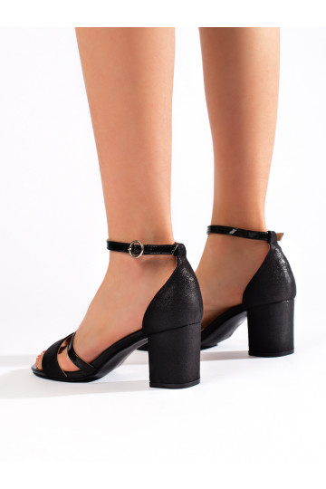 Elegantiško stiliaus juodos spalvos sandalai   2
