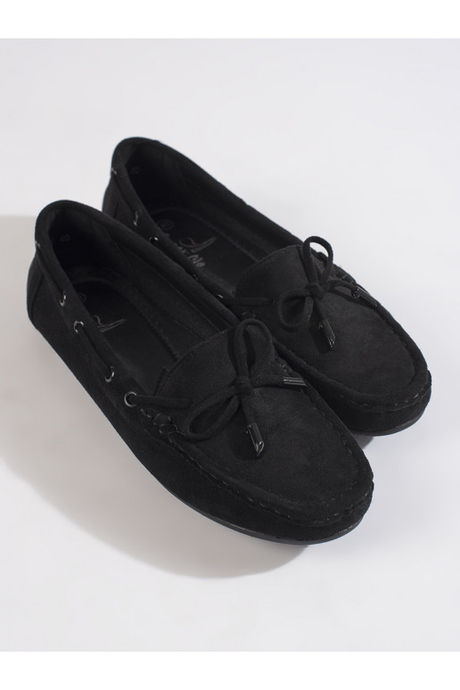  iš zomšos moteriški mokasinai juodos spalvos