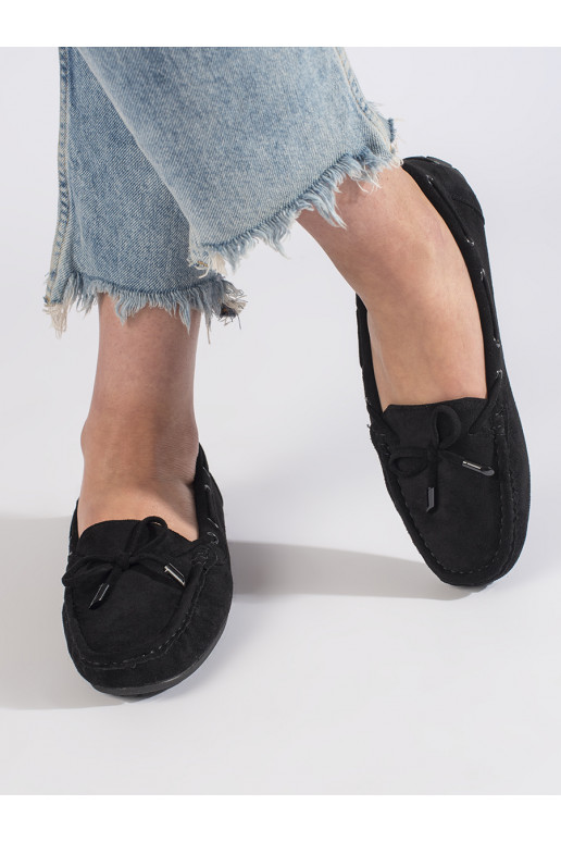  iš zomšos moteriški mokasinai juodos spalvos