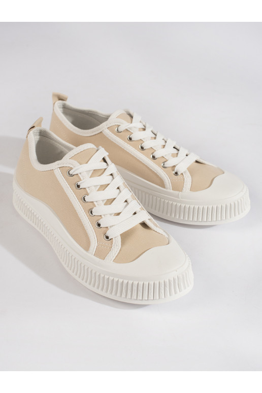 Smėlio spalvos sportiniai bateliai  su platforma