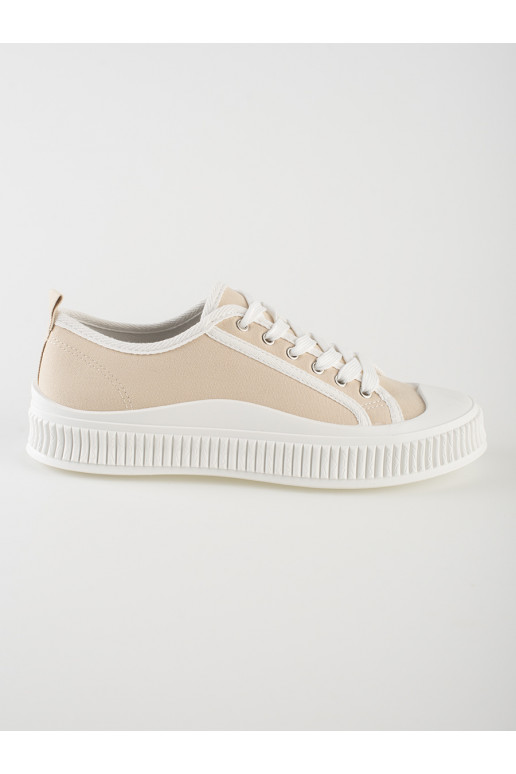 Smėlio spalvos sportiniai bateliai  su platforma