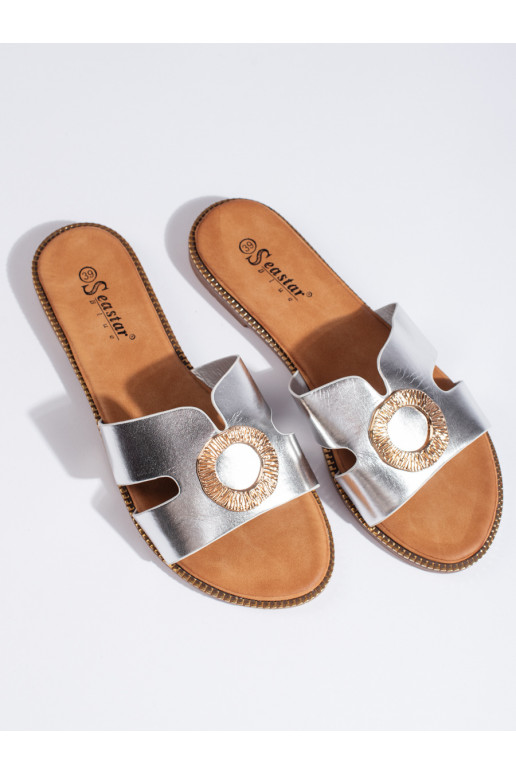 sidabro spalvos  Šlepetės  