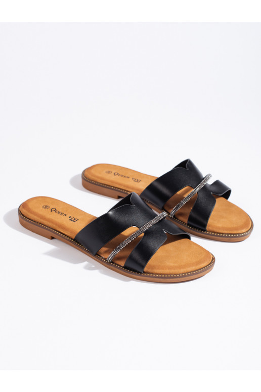 Elegantiško stiliaus  juodos spalvos Šlepetės  Elegantiško stiliaus  juodos spalvos Šlepetės