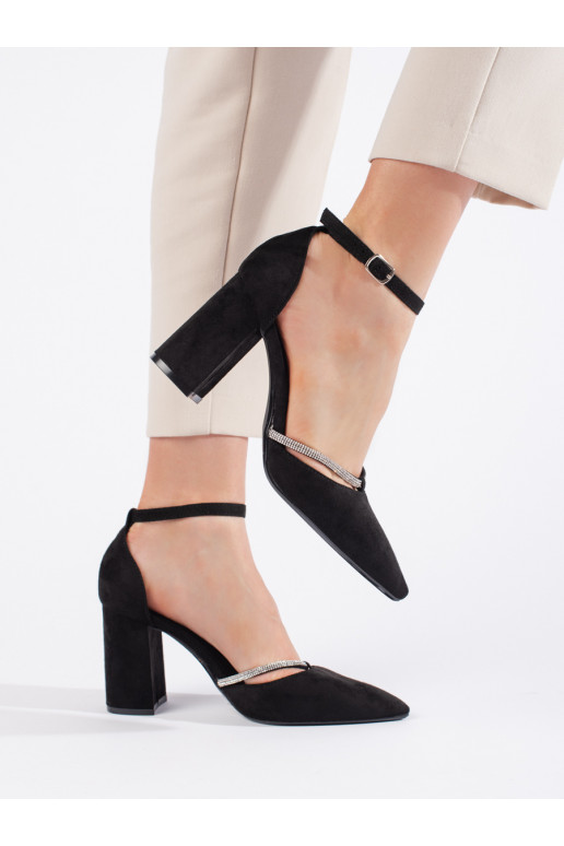 iš zomšos aukštakulniai ant kulno juodos spalvos iš zomšos aukštakulniai ant kulno juodos spalvos