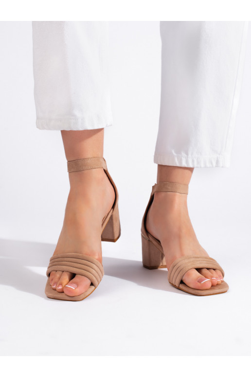 iš zomšos  sandalai ant kulno iš zomšos  sandalai ant kulno