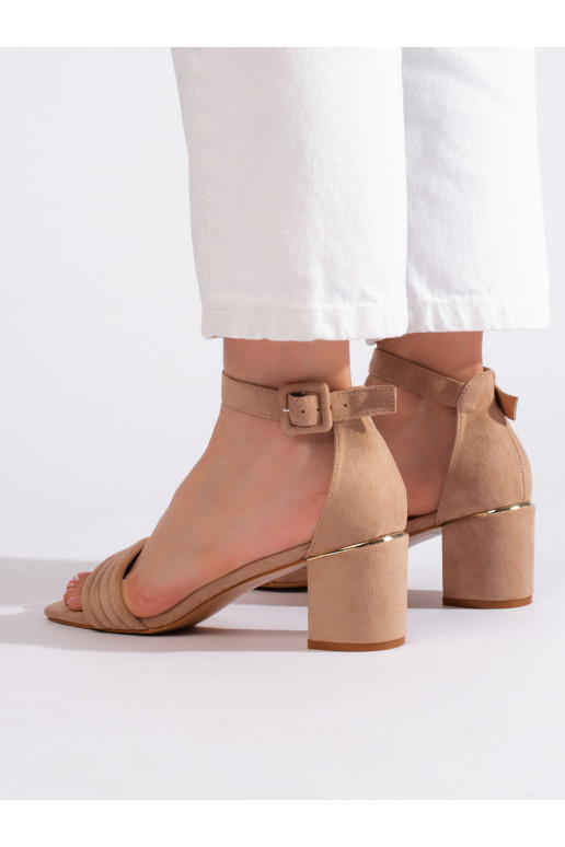 iš zomšos  sandalai ant kulno iš zomšos  sandalai ant kulno