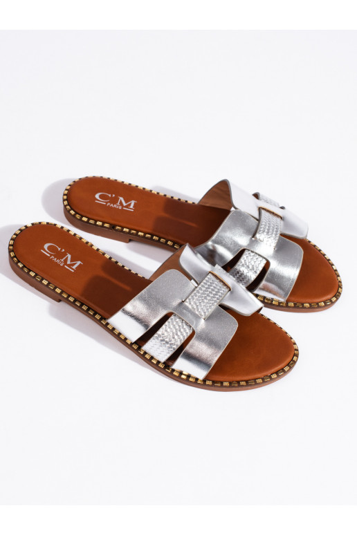 sidabro spalvos  Šlepetės 