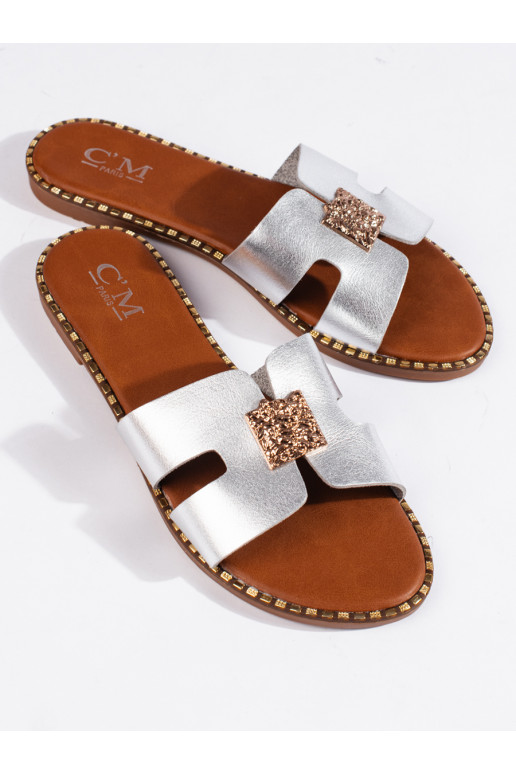 sidabro spalvos  Šlepetės  