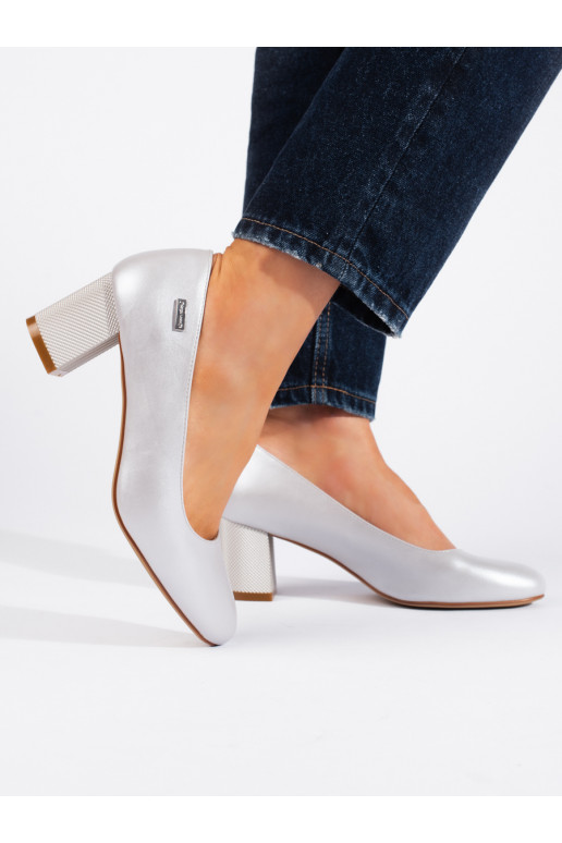 sidabro spalvos aukštakulniai ant kulno Sergio Leone