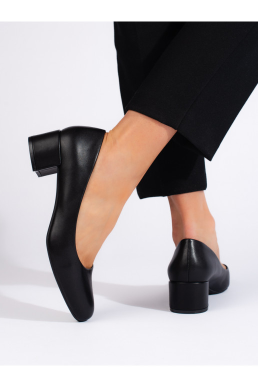 Elegantiško stiliaus juodos spalvos aukštakulniai žemu kulnu Sergio Leone Elegantiško stiliaus juodos spalvos aukštakulniai žemu kulnu Sergio Leone